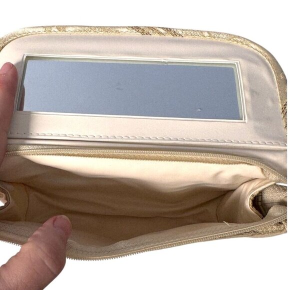 vintage 3 piece makeup bag travel‎ set gold design EUC - Picture 8 of 8
